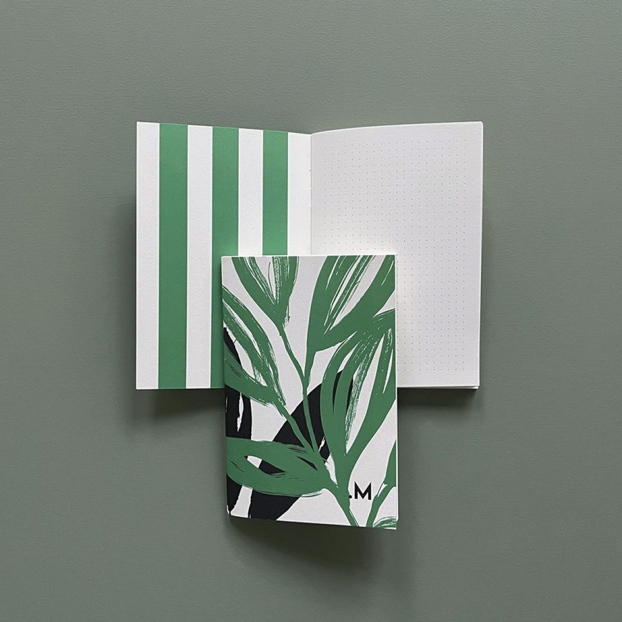 carnet tandem 10x15 cm rayures et feuillages