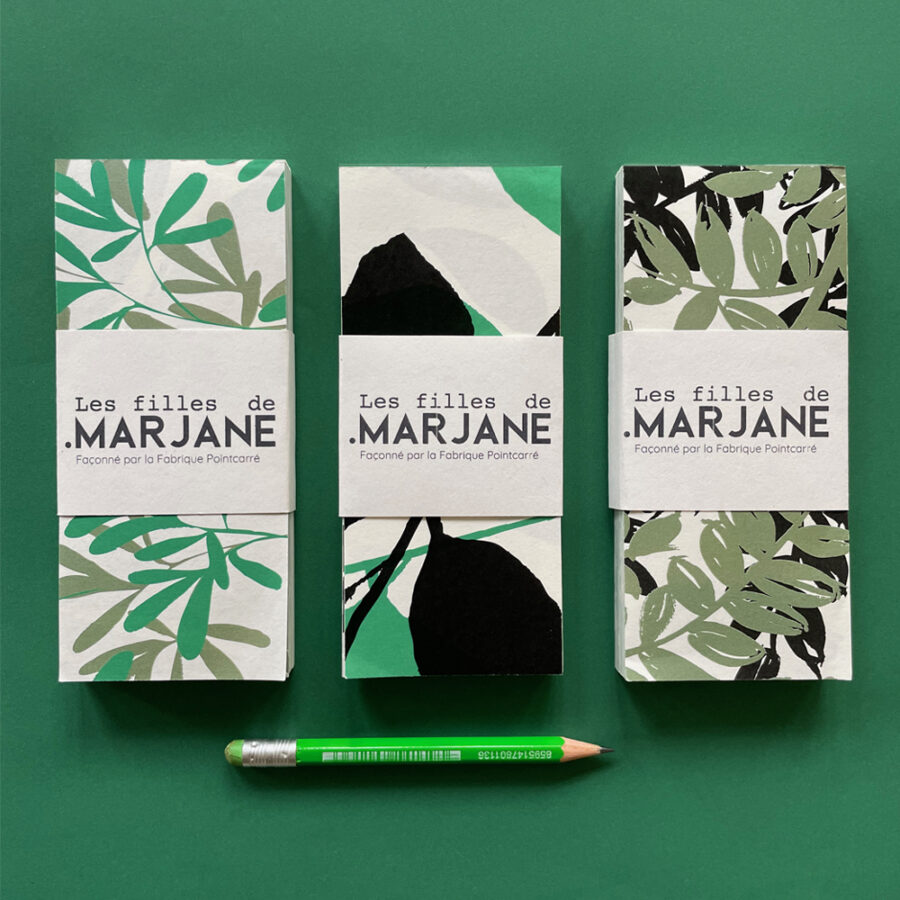 bloc notes vert et noir